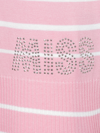 Трикотаж,  Gaenslen Mayer, полоска (700 , Бледно-розовый, L)