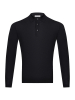 Поло, на пуговицах, длин. рукав (099, Черный, 48)