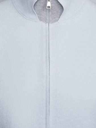 Кардиган , ворот-стойка на молнии, длинный рукав (20511, Голубой/Серый, 50 - M  рукав 62 см)