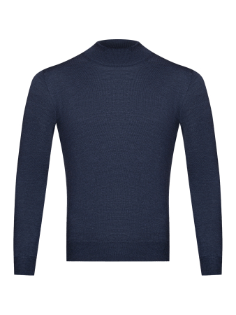 Джемпер, стойка, однотон., дл/рукав (080, Темно-джинсов., 58 - 3XL)