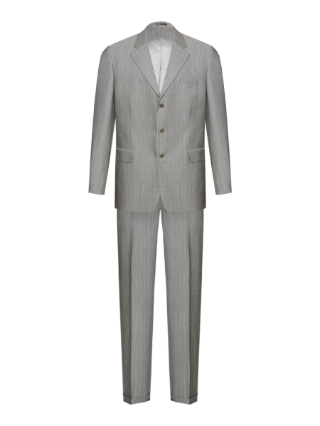 Костюм, EM, классика, в полоску, 3пуг., 2шл. (305, Серый, 58 , 6)