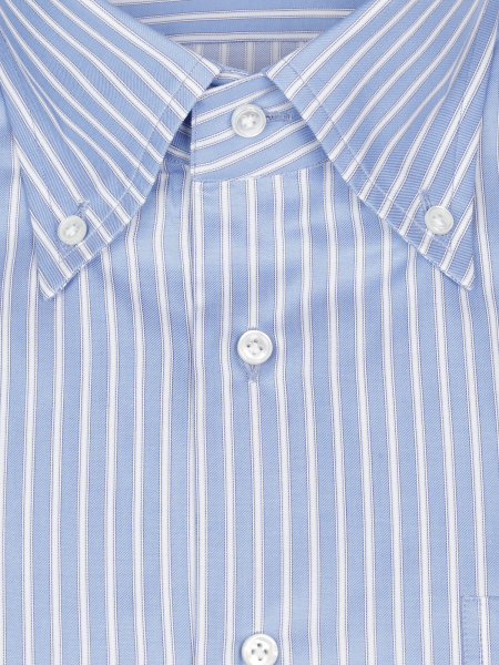 Сорочка, Ravazzolo, в полоску, пуг. на вороте (300, Синий, 40)