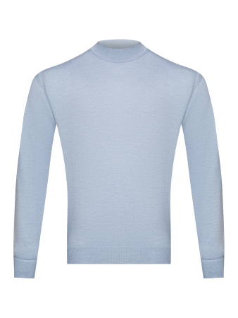 Джемпер, стойка, однотон., дл/рукав (016, Голубой, 56 - XXL)