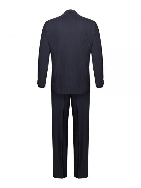 Костюм, Jaguar, классика, полоска., 3 пугов./1борт, 2шл (29, Темно-синий, 48, 4)
