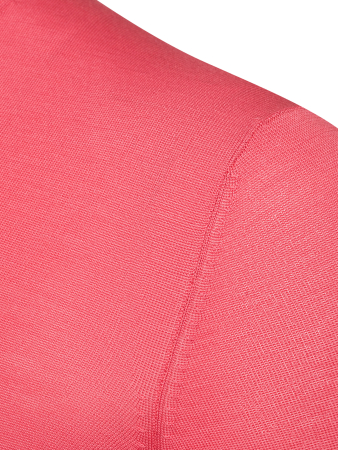 Пуловер, V-образный вырез, дл/рукав, однотонный (240, Розовый, 56 - XXL     рукав 61 см)