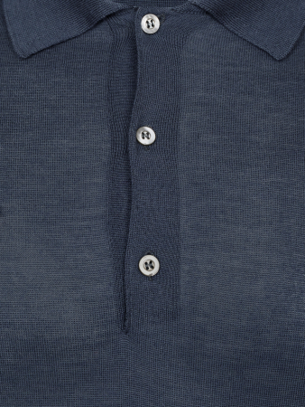 Поло, на пуговицах, длин. рукав (4030, Темно-синий, 50 - M)