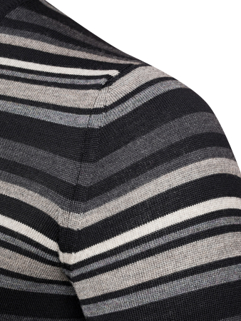 Джемпер, круглый ворот, в полоску (484, Черный, 48 - S )