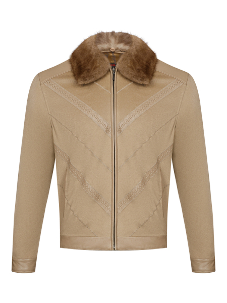 Куртка, Torras, кожан. вставки, воротник мех (00503, Бежевый, 50 - M)