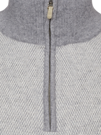 Джемпер, стойка ворот, на молнии, длин. рукав (010 , Серый, 60 - 4XL)