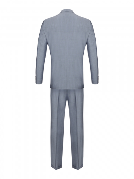 Костюм, S.M.T., классика, 3 пуг., одноборт., брюки с защип. (00001, Голубой, 44, 6)