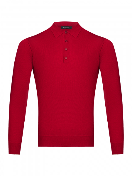 Поло на пугов., однотон., дл/рук. (029, Бордовый, 46 - XS)
