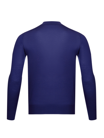 Поло 3 пуговицы, однотон., дл/рукав (800, Синий, 50)