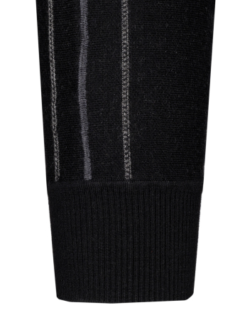Джемпер, стойка, на молнии, длин. рук., в полоску (00205, Черный, 62 - 5XL)