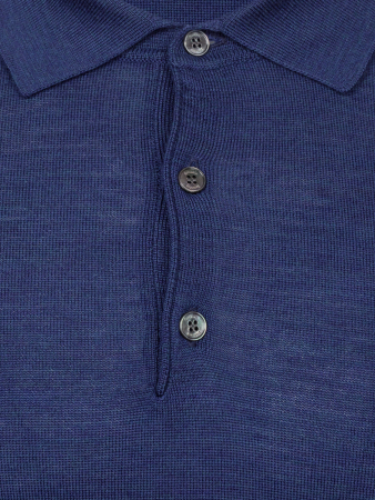 Поло на пуговицах,  однотон., дл/рукав (800, Синий, 50)