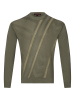 Джемпер трикотаж,  круглый ворот,  длин.рукав, замшевые полоски (00892, Зеленый, 56 - XXL)