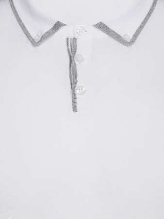 Поло,  длинный рукав, SF, однотонное (201, Белый/Серый, 52 - L  рукав 62 см)