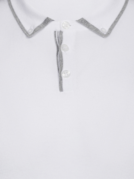 Поло,  длинный рукав, SF, однотонное (201, Белый/Серый, 52 - L  рукав 62 см)