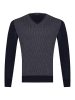 Пуловер, V- вырез, рис.-лапки, однотон. дл/рукав (410, Темно-синий, 46 - S)