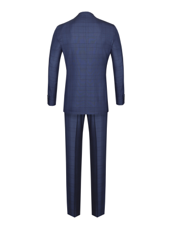 Костюм, Ravazzolo, средне-притал, клетка, 2 пугов. (16744, Темно-синий, 52 , L)