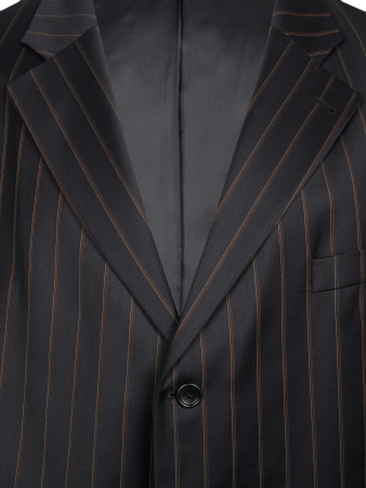 Костюм, EM, классика, полоска, 3 пугов./прорез.карм.с клап., 2шл, б.кл.с манж. (100, Черный, 64, 6)