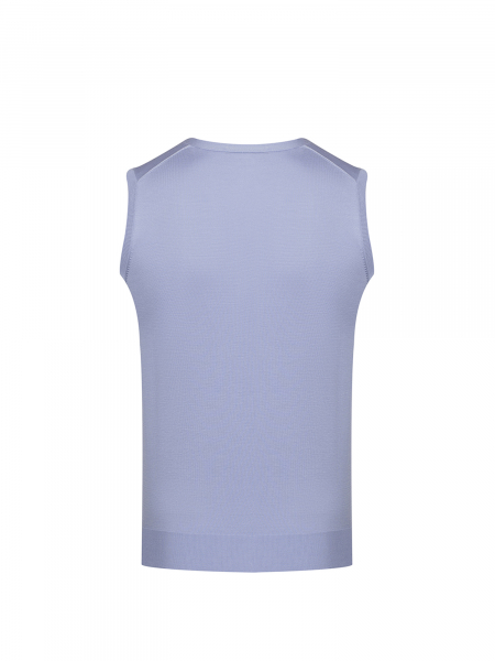 Жилет на пуговицах, V-образный вырез (016, Голубой, 60-4XL )