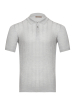 Поло на пуговицах, короткий рукав, однотонное-полоска (030, Светло-серый, 50)