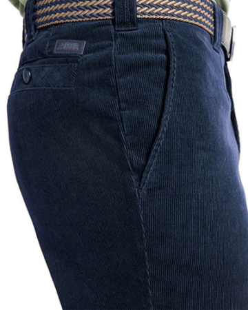 Брюки, Meyer, спорт-классика, силуэт "Monza", микро-вельвет (19, Темно-синий, 58)