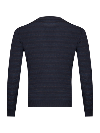 Джемпер, круглый ворот, в полоску (360, Черный, 56 - XXL)