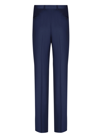 Брюки, Ravazzolo, средне-притал., с защипами, однотон. (52115, Темно-синий, 52 , R)