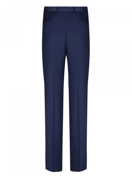 Брюки, Ravazzolo, средне-притал., с защипами, однотон. (52115, Темно-синий, 52 , R)