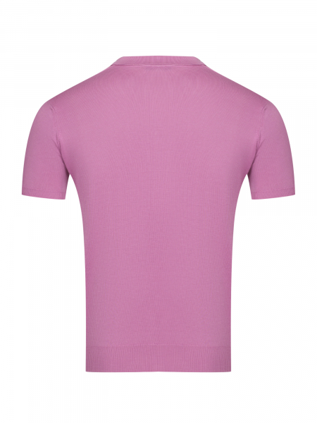 Поло на пуговицах, SF, однотон. в клетку, кор/ рукав (018, Сиреневый, 52 - L  рукав 19 см)