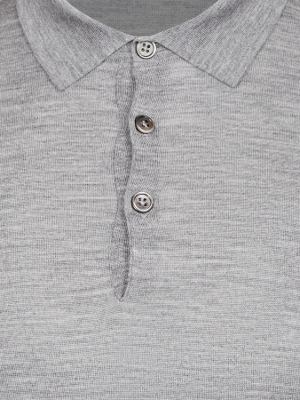 Поло 3 пуговицы, однотон., дл/рукав (015, Светло-серый, 50)