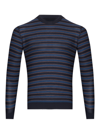 Джемпер, круглый ворот, в полоску (360, Черный, 56 - XXL)