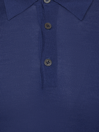 Поло, на пуговицах, длин. рукав, однотон. (94171, Синий, 50)