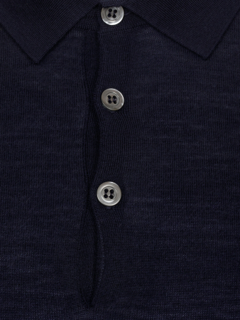 Поло 3 пуговицы, однотон., дл/рукав (008, Темно-синий , 50)