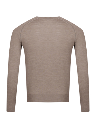 Джемпер, круглый ворот , дл/рукав (822, Бежевый/Серый, 50)