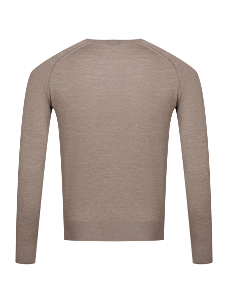 Джемпер, круглый ворот , дл/рукав (822, Бежевый/Серый, 50)