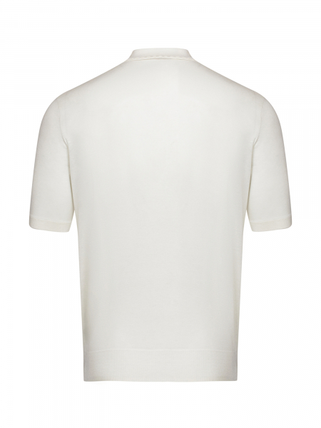 Поло на пуговицах,  короткий рукав, однотонное (00020, Молочный, 50 - M  рукав 29 см)