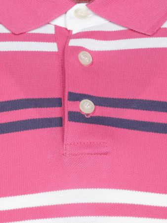 Поло в полоску, короткий рукав (960, Розовый, 50 - M  рукав 21 см)