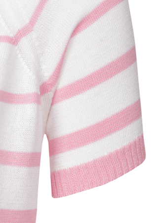 Трикотаж,  Gaenslen Mayer, полоска (700 , Бледно-розовый, L)