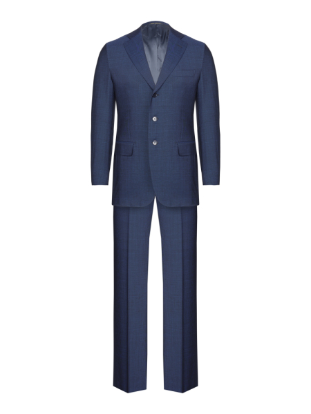 Костюм, Ravazzolo, средне-притал, однотон., 3 пугов., 2шл (12234, Сине-черный, 48, R)
