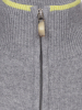 Кардиган, ворот стойка, на молнии, длин. рук., однотон. (3, Серый/Желтый, 56)