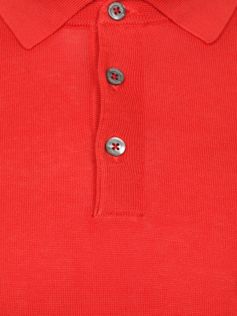 Поло на пуговицах, короткий рукав, однотонное-полоска (006, Красный, 50)
