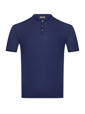 Поло SLIM,на пуговицах,корот.рукав.однотон. (080, Синий, 56 - XXL)