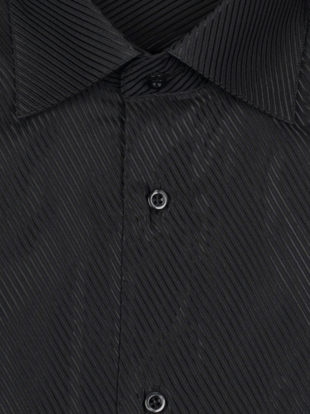 Сорочка, SMT, ДР, Siena, SF, запонки, в полоску (69, Черный, 37/38)