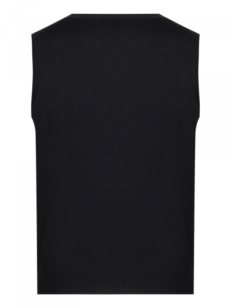 Жилет, S/M, V - вырез, на пуговицах (002, Черный, 52 - L)