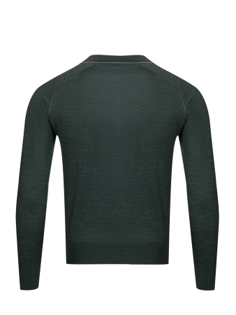 Поло на молнии, дл/рукав, кант на воротнике (829, Зеленый Серый кант, 50)