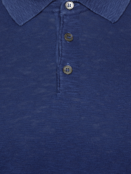 Поло SLIM, на пуговицах, короткий рукав, однотонное (080, Синий, 50)