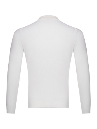 Поло на пугов., однотон., дл/рук. (001, Белый, 60 - 4XL)