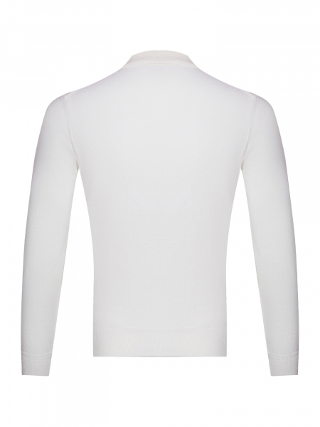 Поло на пугов., однотон., дл/рук. (001, Белый, 46 - XS)